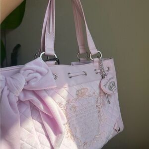 Juicy Couture Light Pink Quilted Tote with Bow